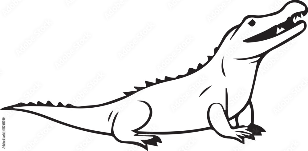 Fototapeta premium Crocodile Coloring Page