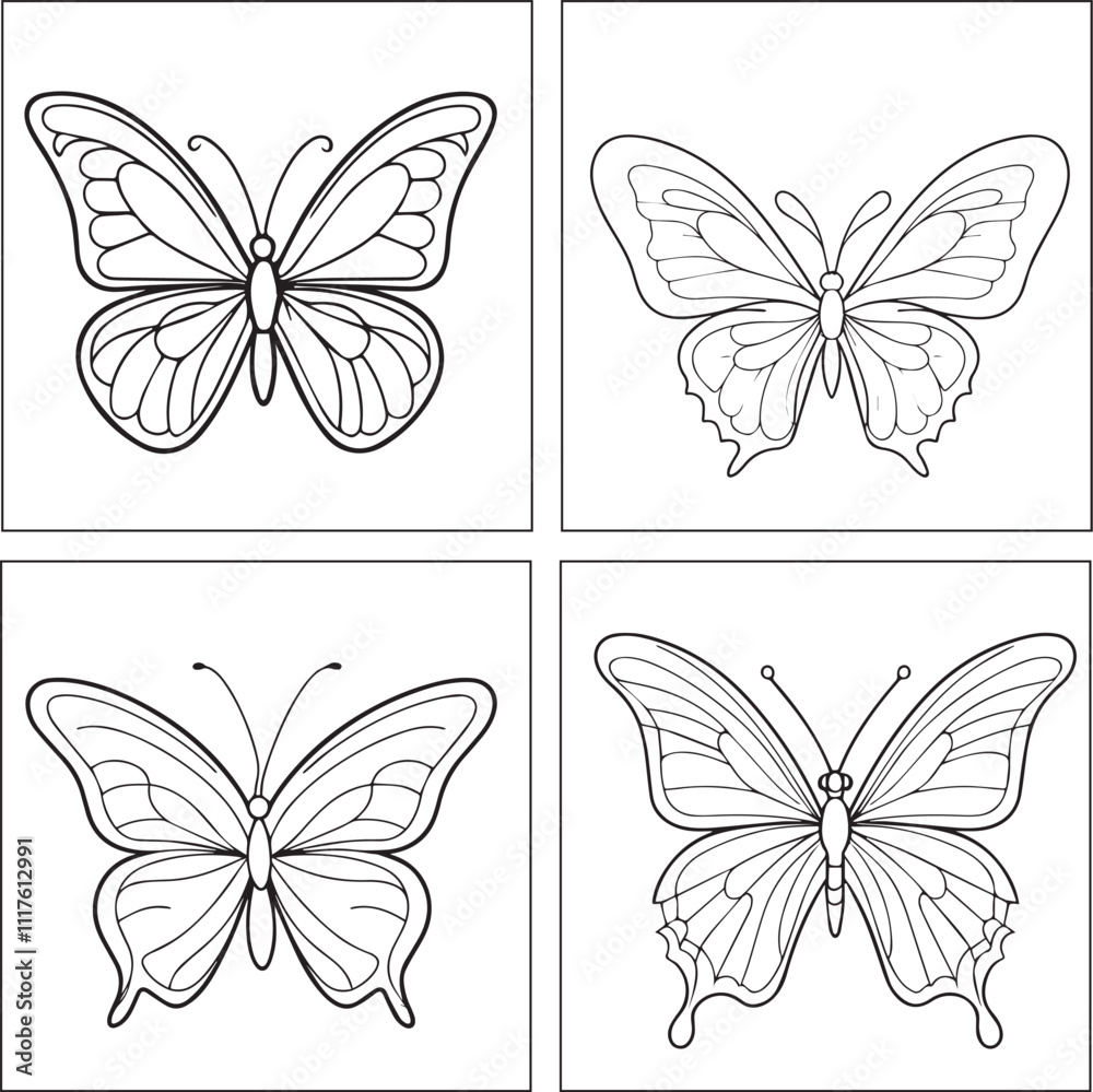 Fototapeta premium Butterfly Coloring Page