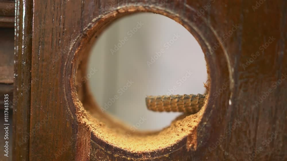 Using rasp file to enlarge door knob hole Using rasp file to enlarge door knob hole