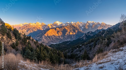 Snowy mountains, Kunlun Mountains, Tibetan snow mountains.