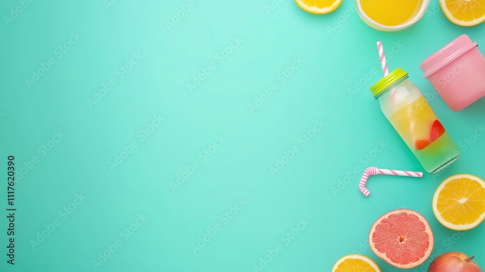 Refreshing Summer Beverages with Citrus Fruits and Colors Refreshing Summer Beverages with Citrus Fruits and Colors