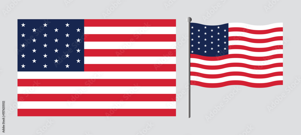 Fototapeta premium The national flag of the United States, symbol with official colors. America country identity object. perfect design for web or mobile app.