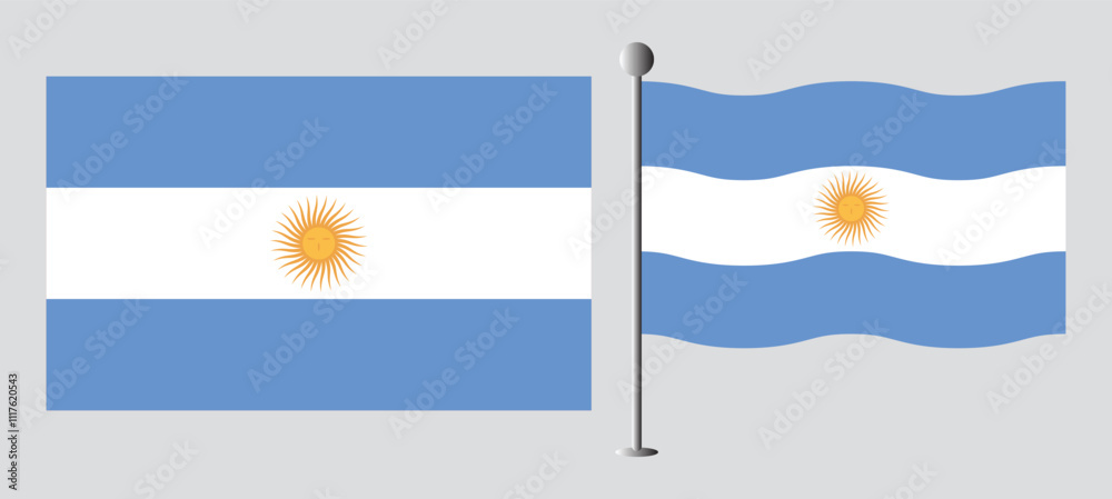 Obraz premium National flag of Argentina. Argentina patriotic symbol with official colors. perfect design for web or mobile app.