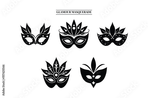 Glamorous Mask Vector Collection - Perfect for Fashion and Costume Designs