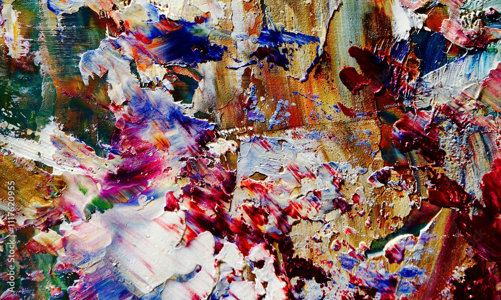 Fototapeta premium Abstract art background . Hand painting artwork on canvas .