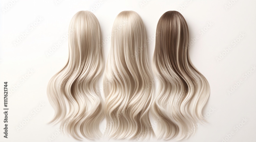 Close-up of a beautiful woman's golden hair, showcasing dyed, styled, and hair extensions, with a focus on hairstyling and hair care. Close-up of a beautiful woman's golden hair, showcasing dyed, styled, and hair extensions, with a focus on hairstyling and hair care.