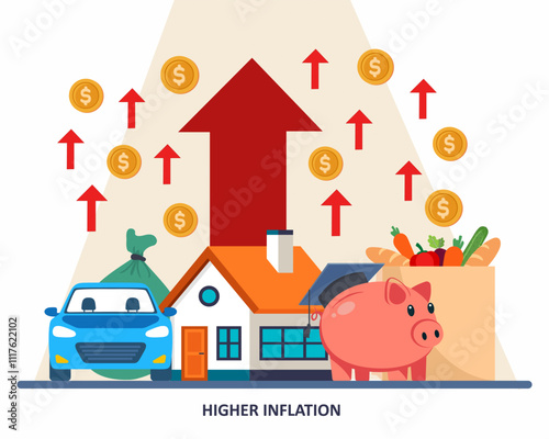 prices of living expenses increased higher global inflation of houses, car, educations, piggy banks, groceries global economic crisis