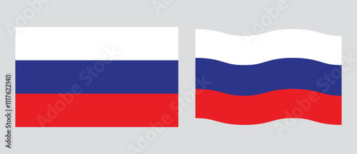 Russia National flag, vector illustration with standard size and proportion. National flag emblem with accurate size and colors. Russia official national flag.