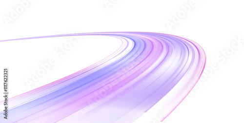 Racing cars dynamic flash effects city road with long exposure night ligh. Laser beams luminous abstract sparkling isolated on a transparent background.	