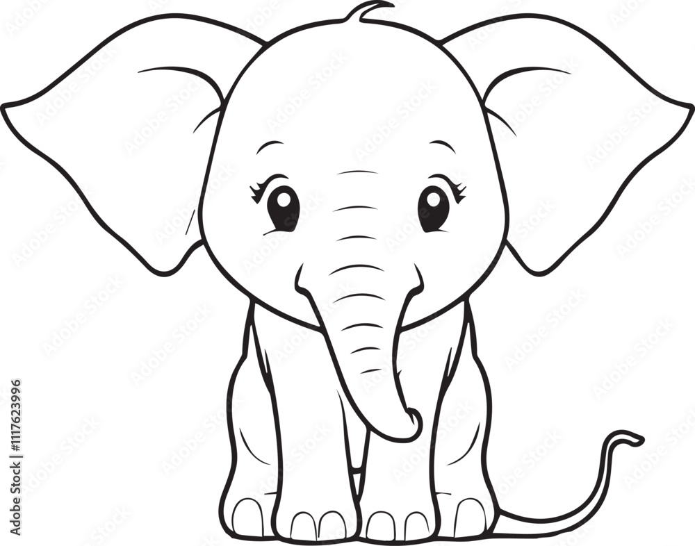 Naklejka premium Elephant Coloring Page