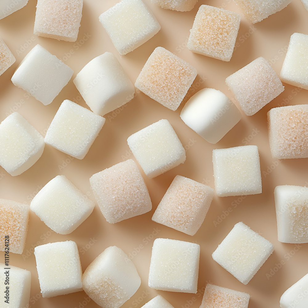 sugar cubes, pink sugar, white sugar, pastel aesthetic, sugar pattern, candy cubes, sweet treats, dessert styling, soft tones, minimal sugar, baking essentials, cute design, sugar decor