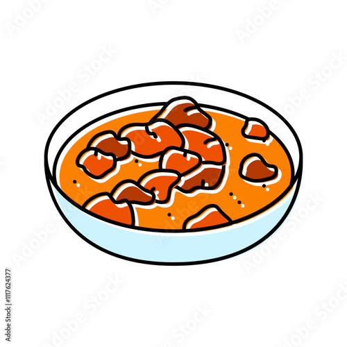 butter chicken indian cuisine color icon vector. butter chicken indian cuisine sign. isolated symbol illustration