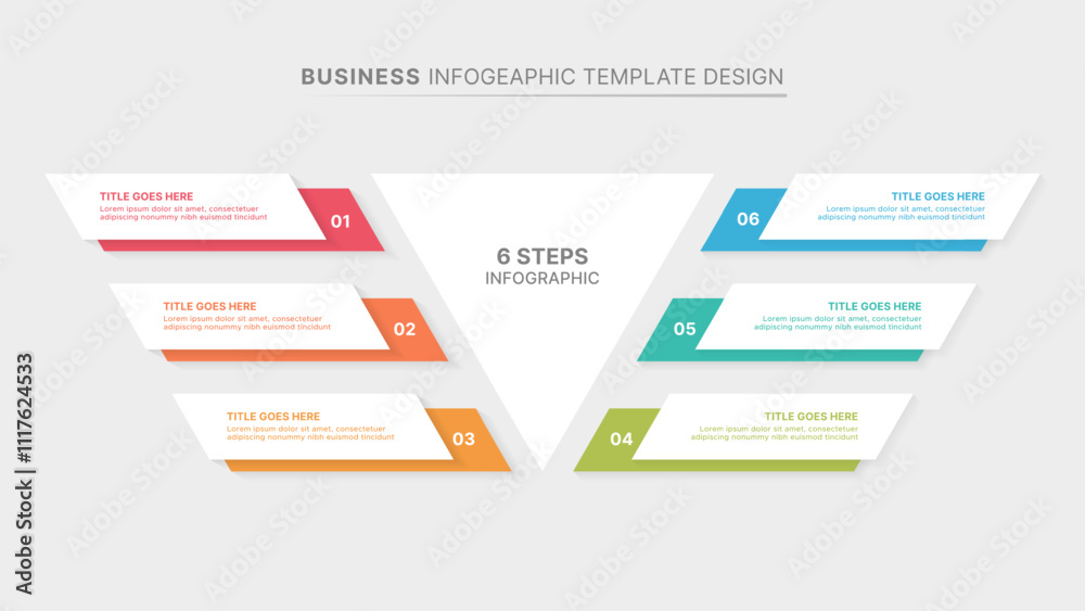 Modern Infographic Design Template with Six Options Modern Infographic Design Template with Six Options