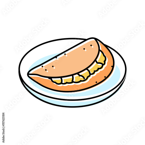 dosas indian cuisine color icon vector. dosas indian cuisine sign. isolated symbol illustration