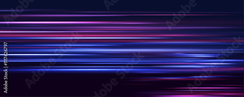 Magical fast-moving lines with laser beams and particle motion effects, glowing neon red and blue lights, abstract lens flares, and sparkling beams create a dynamic sense of acceleration and energy.	