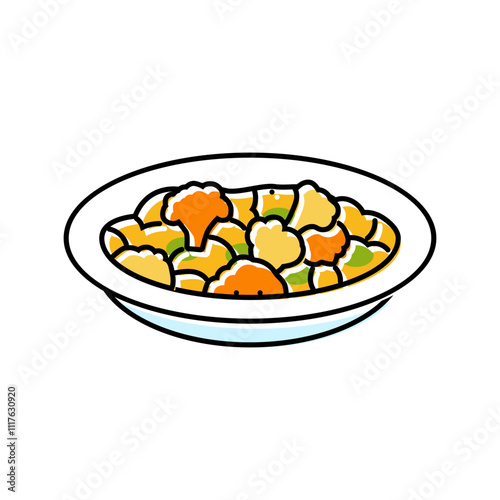 bhindi masala indian cuisine color icon vector. bhindi masala indian cuisine sign. isolated symbol illustration