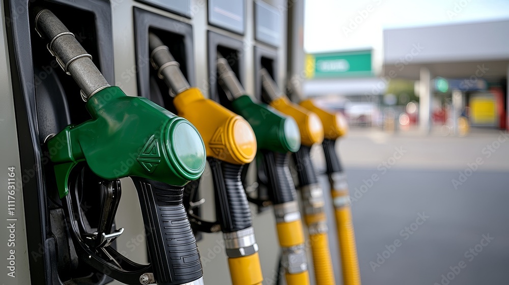Fuel Pumps are essential fixtures found at a Gas Station, serving various customers efficiently Fuel Pumps are essential fixtures found at a Gas Station, serving various customers efficiently