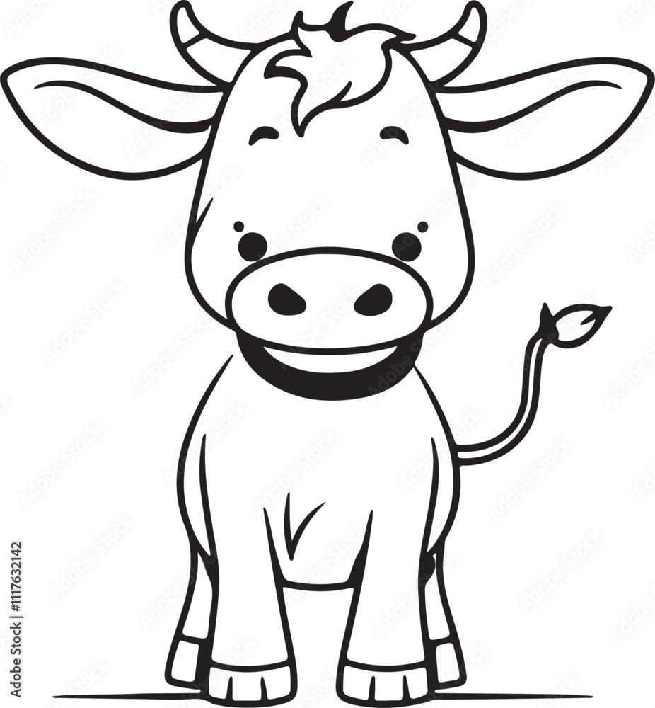 Fototapeta premium Cow Coloring Page