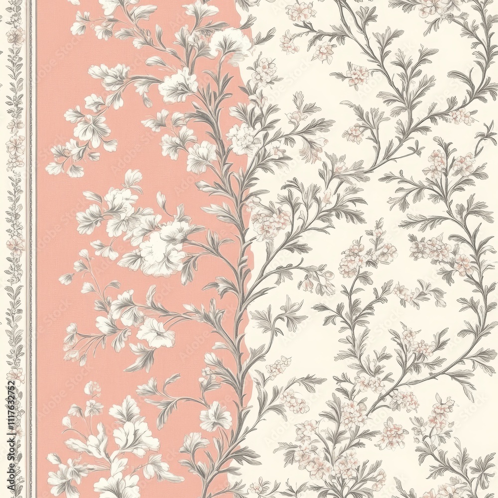 custom made wallpaper toronto digitalDelicate French Toile Seamless Pattern Design