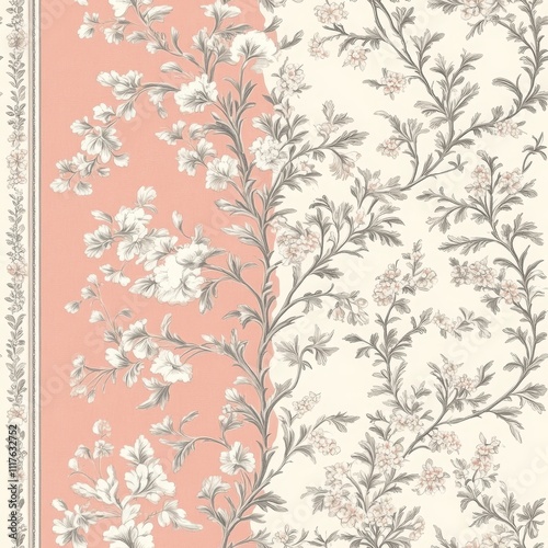 Wallpaper Mural Delicate French Toile Seamless Pattern Design Torontodigital.ca