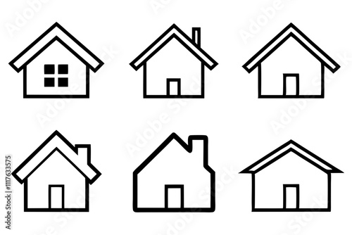 home silhouette icon set.