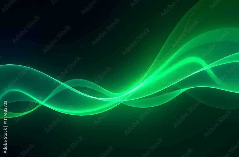 Smooth, flowing green light waves on a dark background create a futuristic, vibrant design filled with dynamic energy and sleek elegance. Smooth, flowing green light waves on a dark background create a futuristic, vibrant design filled with dynamic energy and sleek elegance.