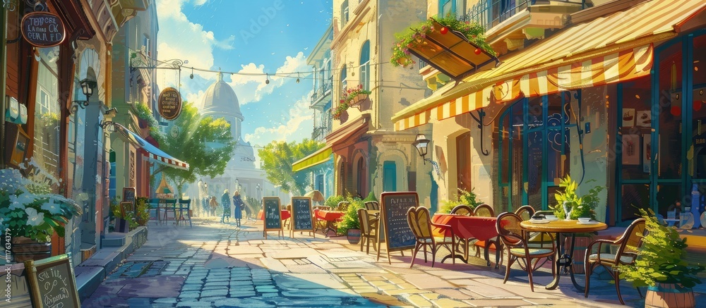 Fototapeta premium Sunny Day in a Parisian Street