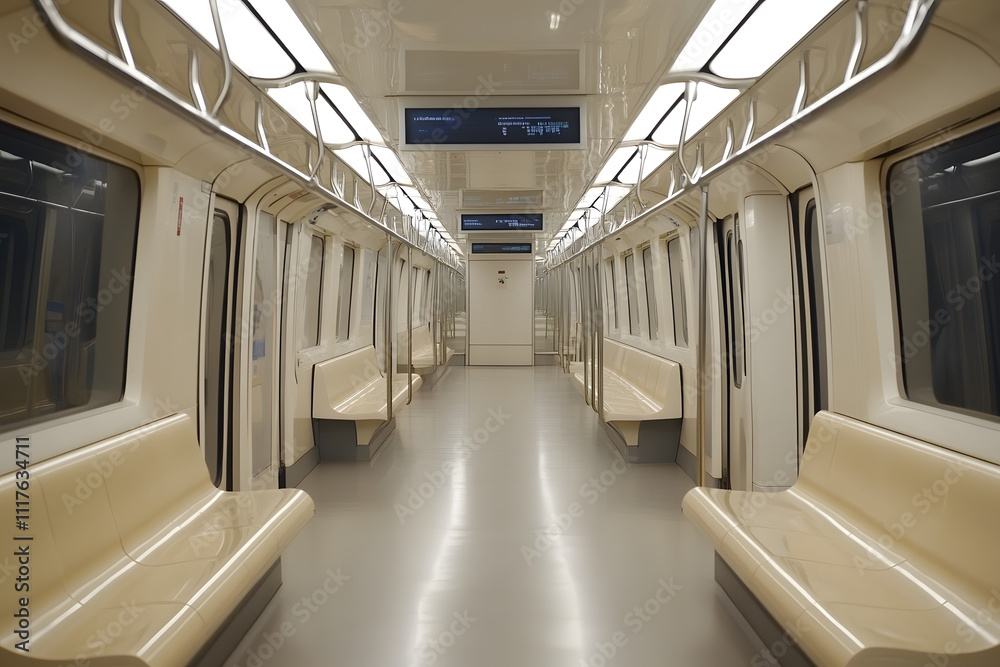 Obraz premium Quiet Subway Ride with Comfort and Spacious Interior Design