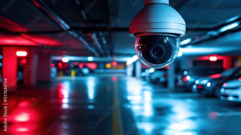 Security Camera in Parking Garage Security Camera in Parking Garage