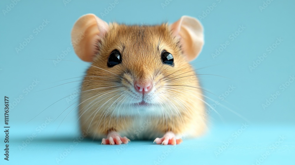 Tiny mouse captured in a charming pose, showcasing its adorable features and bright eyes Tiny mouse captured in a charming pose, showcasing its adorable features and bright eyes