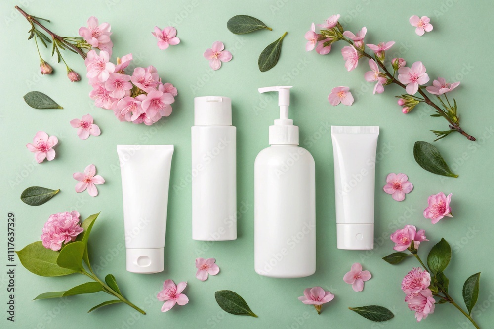Cosmetic packaging display mockup, Isolated Background. Cosmetic packaging display mockup, Isolated Background.