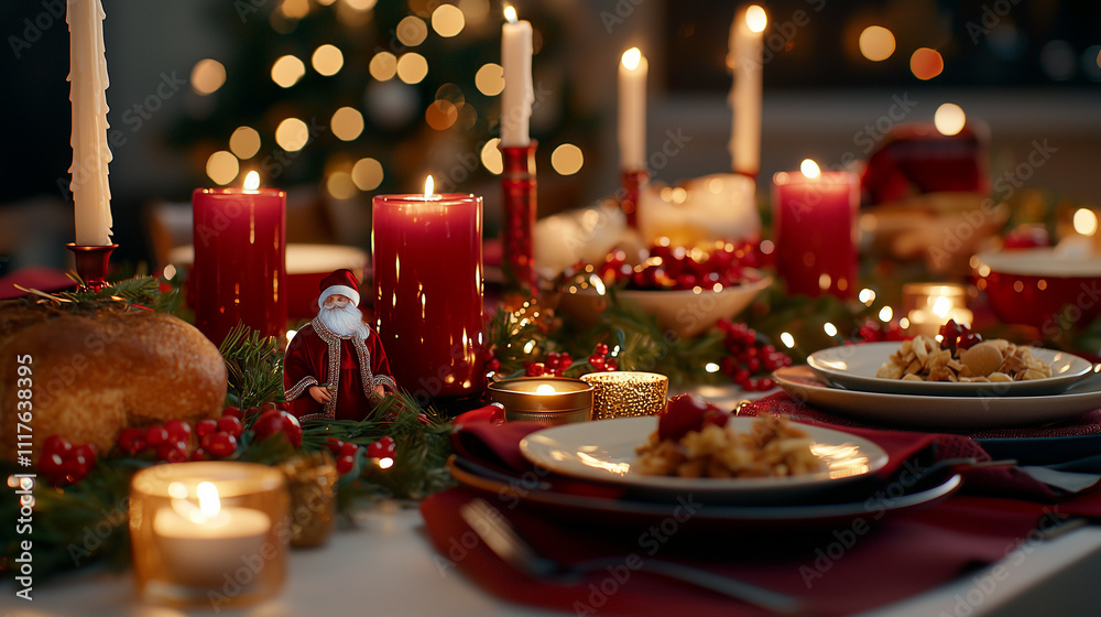 Family Meal Gathering with Festive Table Decor for St Nicholas