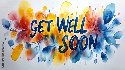 Get well soon greeting card, AI Generated photo