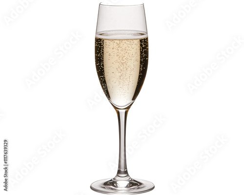 a glass of champagne with bubbles