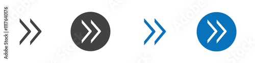 Next arrow icon in outline and other multiple editable styles