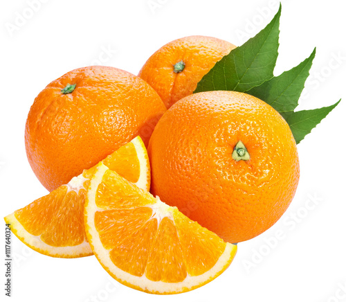 oranges on white background photo