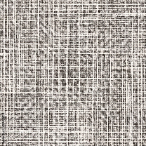 Textile design consisting of the intersection of rough discontinuous lines. Coarse canvas texture. Grunge fabric background. photo