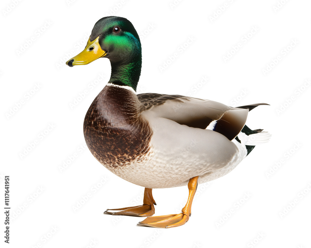 a duck with a green head