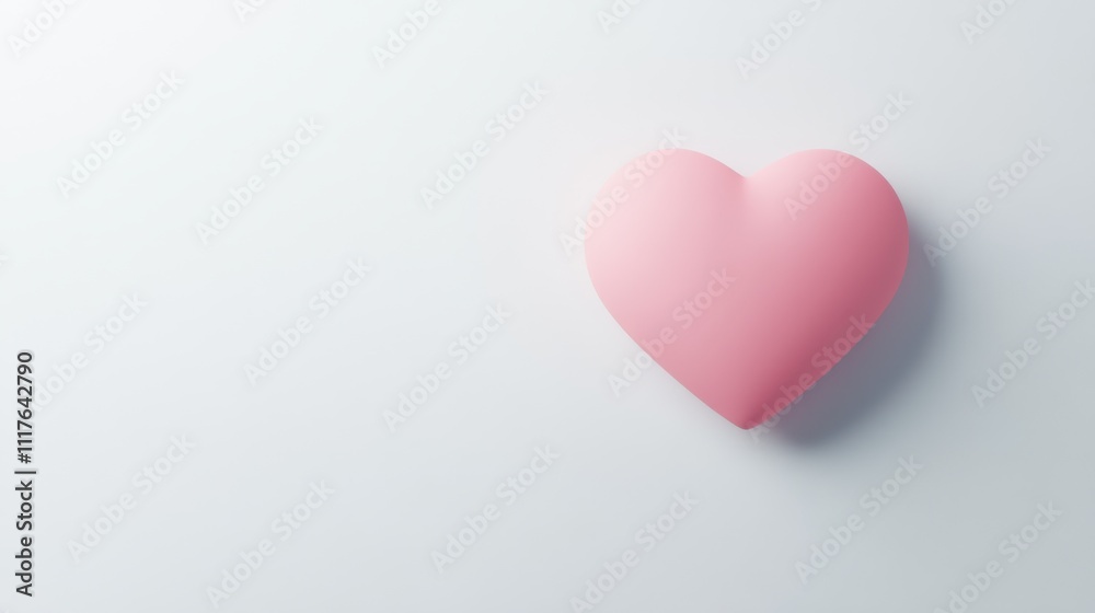 A soft, pastel pink heart rests on a light background, symbolizing love and affection in a minimalist design. A soft, pastel pink heart rests on a light background, symbolizing love and affection in a minimalist design.