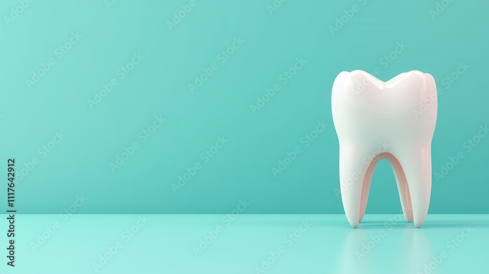 Minimalist tooth illustration on a soft background Minimalist tooth illustration on a soft background