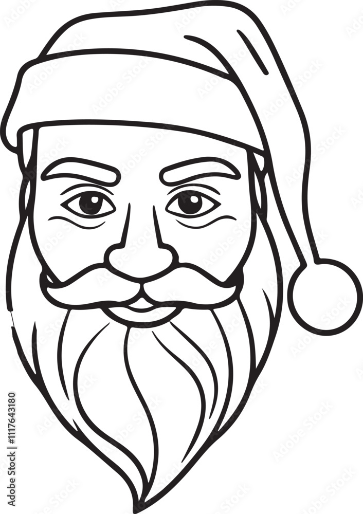 Fototapeta premium Santa Coloring Page