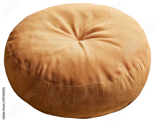 PNG Round brown pouf cushion