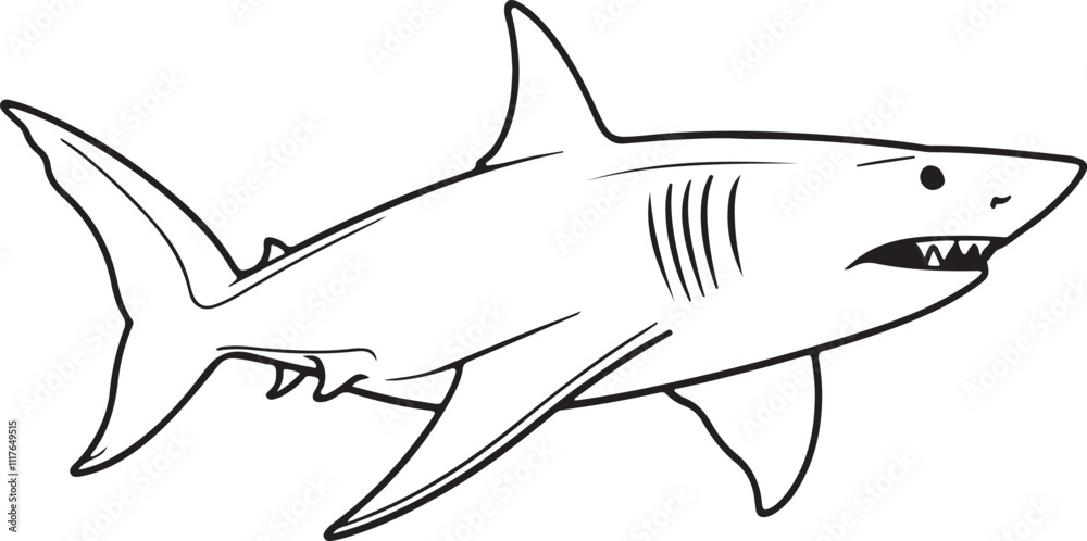 Obraz premium Shark Coloring Page