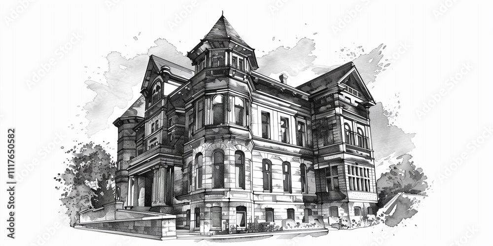 Obraz premium a large building with persony windows