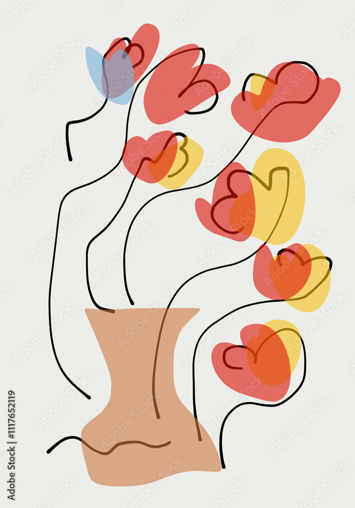 illustration of a vase with flowers illustration of a vase with flowers