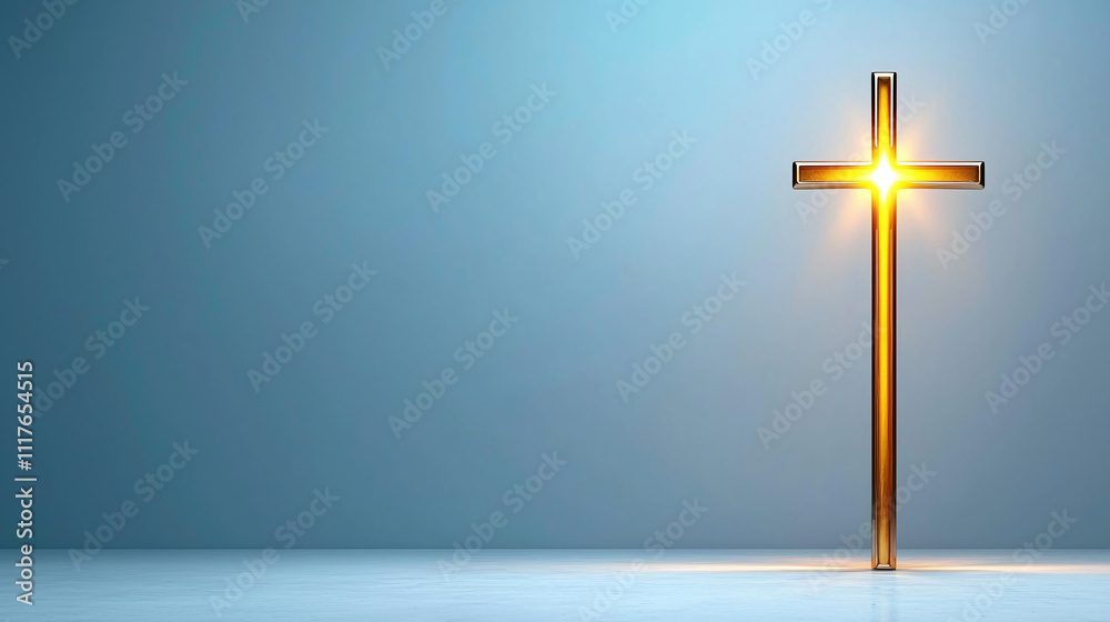 Naklejka premium Contemporary Cross Design with Warm Glow