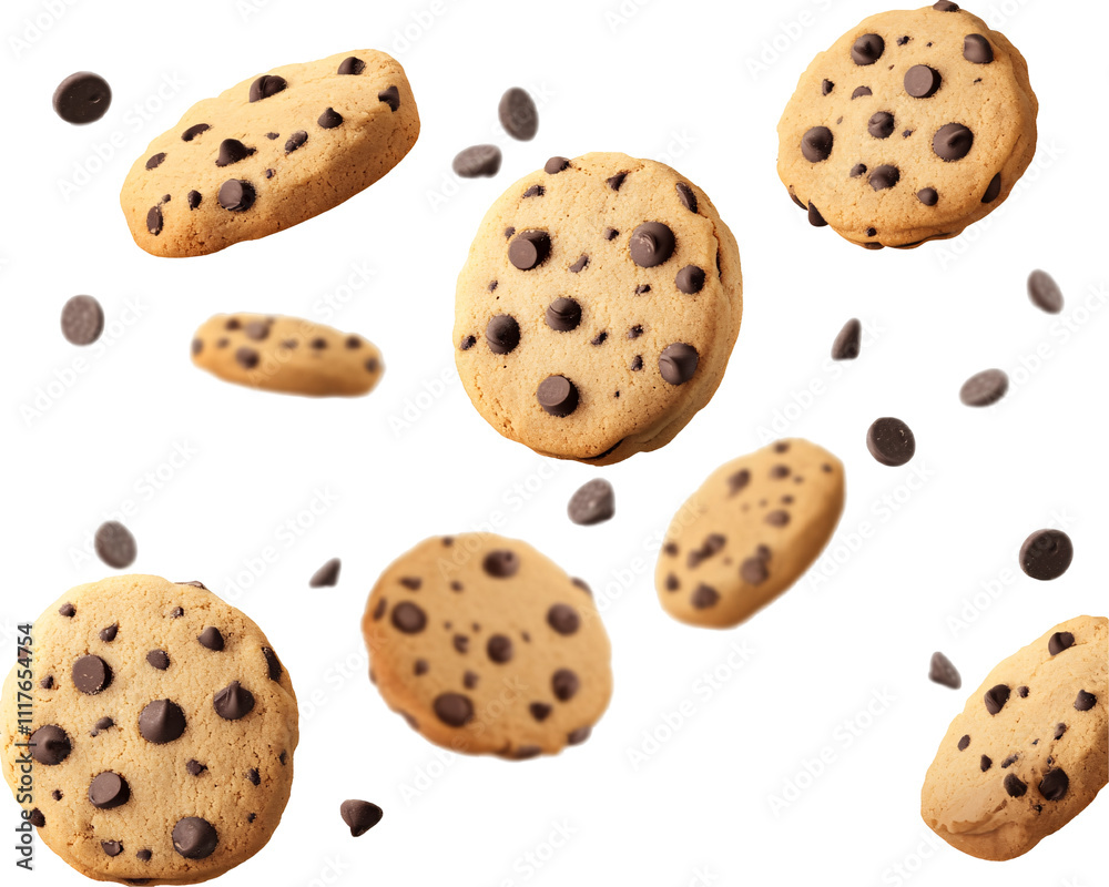 a group of cookies with chocolate chips a group of cookies with chocolate chips