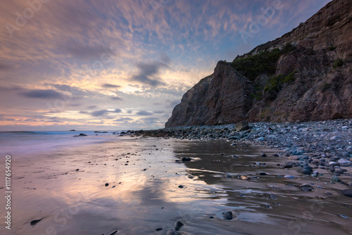 Obraz na płótnie Sunset reflections at Dana Cove in California w salonie