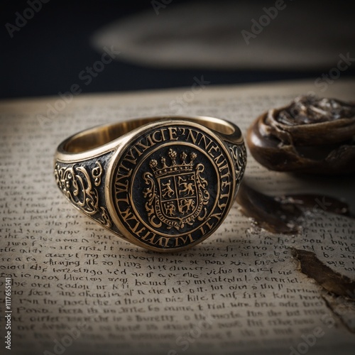 Write about a king’s signet ring with a mysterious seal.