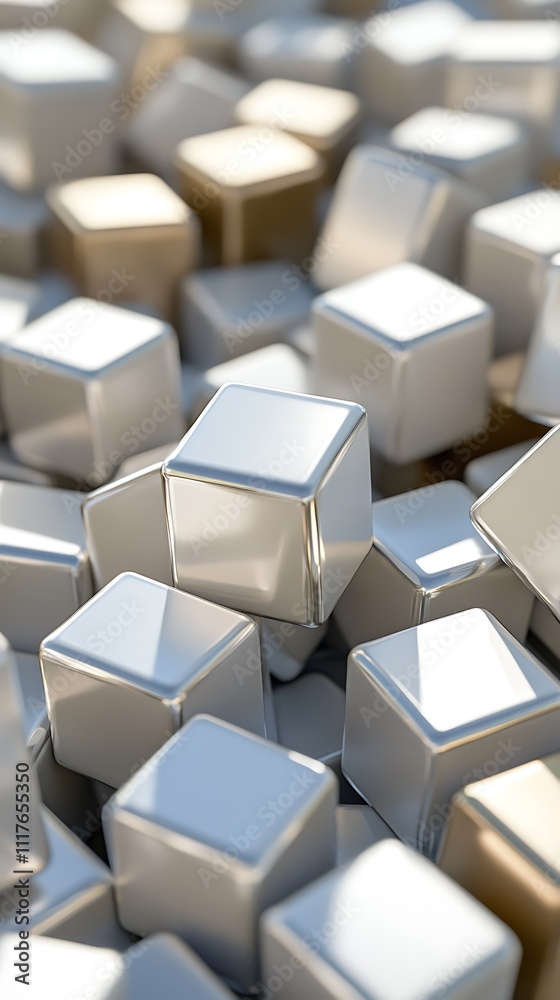 Shaded Cubes Blending with an Energetic Abstract Background